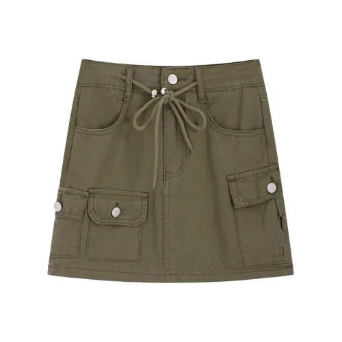 Garbege Армейский зеленый Женские джинсовые короткие юбки