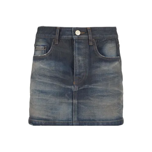 Balenciaga SS22 Джинсовые короткие юбки облегающий крой женские синий