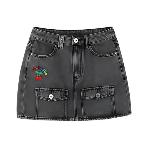 LALABOBO Джинсовые короткие юбки Женские Черный