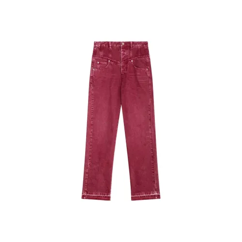 ISABEL MARANT Женские джинсы цвета бургундский