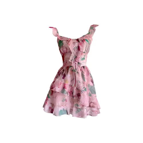 IQC Платье-комбинация Женское Розовый Цветочный