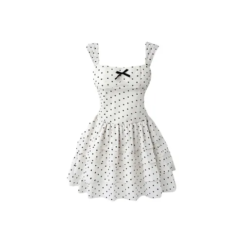 Seeeemi Без рукавов Платье Женское с гороховым узором
