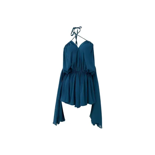 IQC Длинное платье с длинными рукавами женское королевский синий