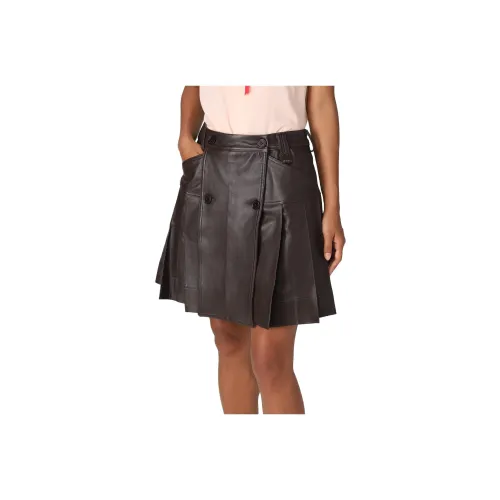 SIMONE ROCHA Коричневая женская кожаная короткая юбка