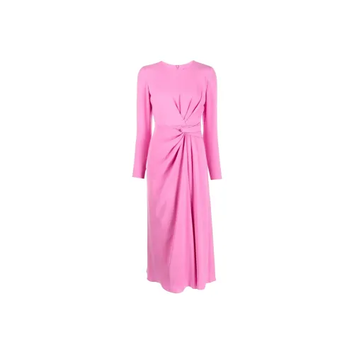 MaxMara Длинное платье с длинными рукавами женское розовое