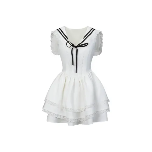 Ning Cai Yuer Без рукавов Платье Женское Белое