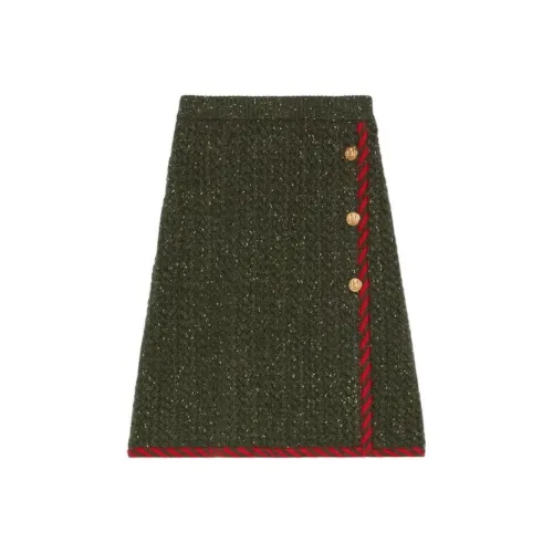 GUCCI FW22 Повседневная длинная юбка женская зеленая