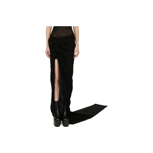 RICK OWENS Черная Женская Повседневная Длинная Юбка