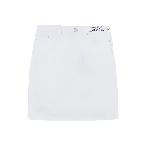 Karl Lagerfeld Джинсовые короткие юбки Женские Белые