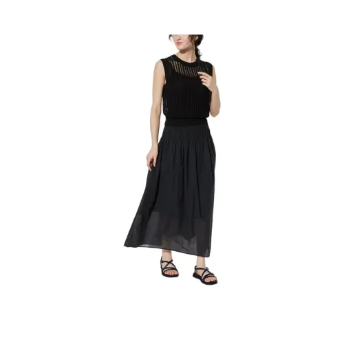 UNIQLO Повседневная длинная юбка женская черная