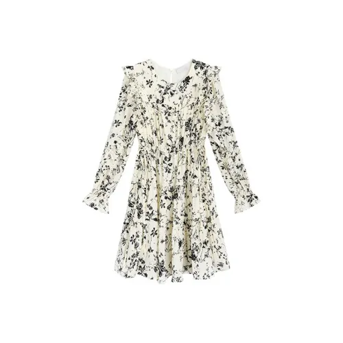 Garbege Абрикос Женские Длинные Платья с Рукавами