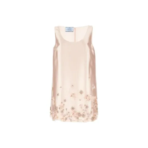 PRADA SS25 Без рукавов Платье Женское Розовое