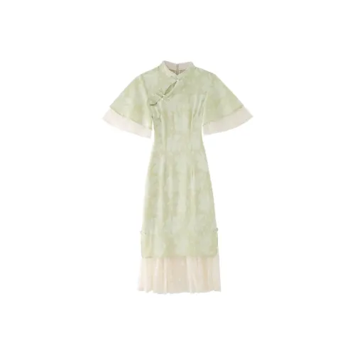 JINYE ORIENTAL Чонсам Женские Mulberry Зеленый