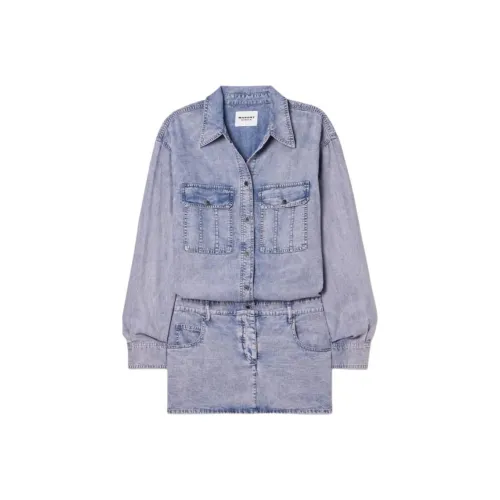 ISABEL MARANT ETOILE Длинное платье с длинными рукавами женское розовое синее