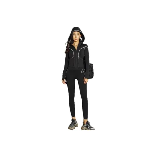 GIDI BOHO Звездный черный Женские фитнес-комплекты