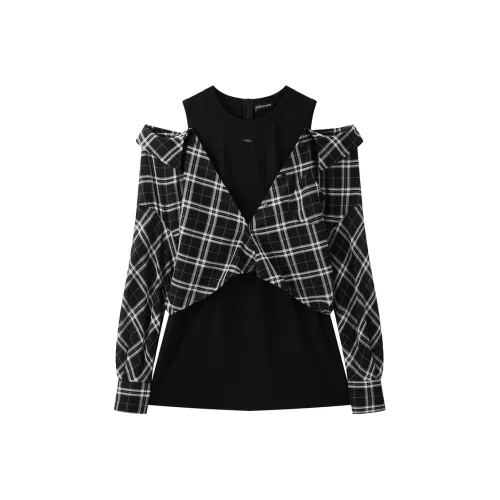 PEACEBIRD Длинное платье с длинным рукавом женское черное