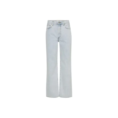 ARITZIA Деним FORUM The Farrah Hi Шаговый шов Широкий Jean Джинсы Женские Death Bleach BLEU Белый Синий