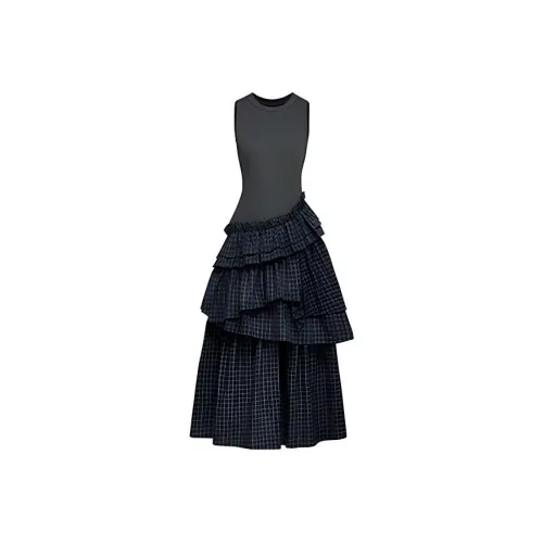 ONE PASS STUDIO Без рукавов Платье Женское Британский Синий Зеленый