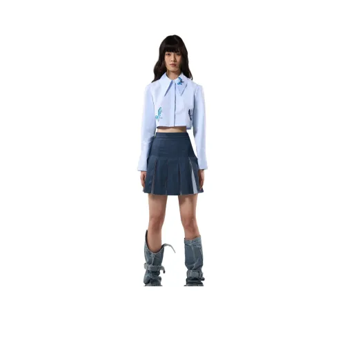CROYEZ Повседневные короткие юбки женские темно-синие