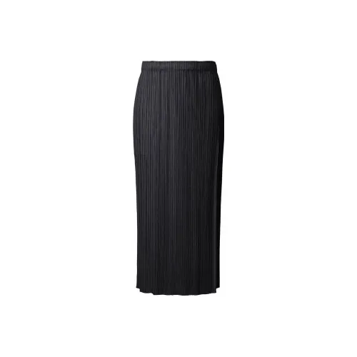 PLEATS PLEASE ISSEY MIYAKE Черная Женская Повседневная Длинная Юбка