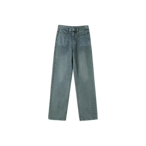 FAWENXIANGZI Джинсы Женские Бетон Серый