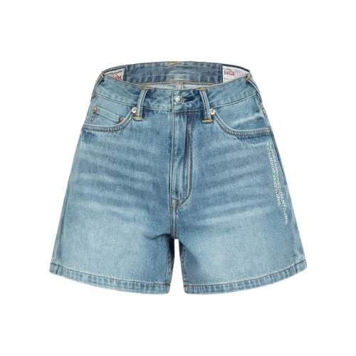 EVISU Джинсовые синие женские джинсовые шорты