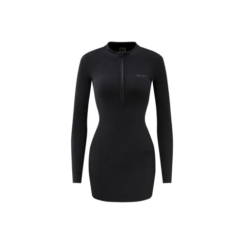 AFGGD Длинное платье с длинными рукавами женское черное