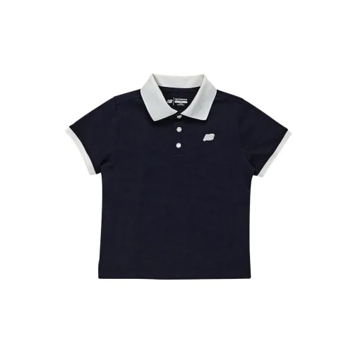 New Balance совместный бренд Pique Collar Морской синий KIDS T Рубашки