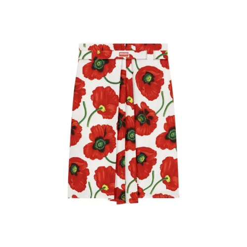 KENZO Nigo Drop4 POPPY Flower Белый Женские Повседневные Длинные Юбки