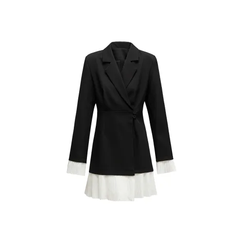 FINDSME GAGA Длинное платье с длинными рукавами женское черное