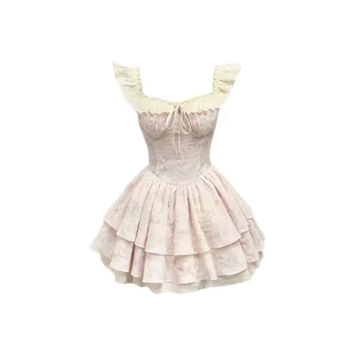 HeartyBite Без рукавов Платье Женское Розовое