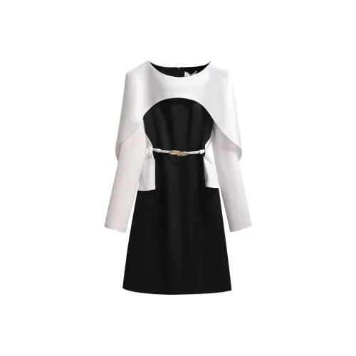 Silky Queen Длинное платье с длинными рукавами женское черное