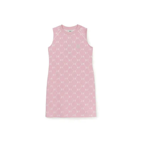 Mlb Base Logo New York Yankees Old Flower Без рукавов Платье Женские Hemp Розовый