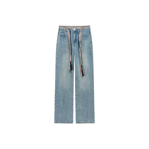 NO ONE ELSE Джинсовый синий Женские джинсы