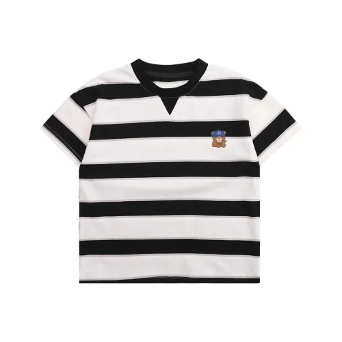 Pure and Good T-Shirt Черный Белый Полосы Детский