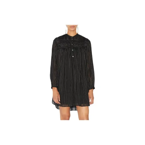 ISABEL MARANT ETOILE Длинное платье с длинными рукавами женское черное