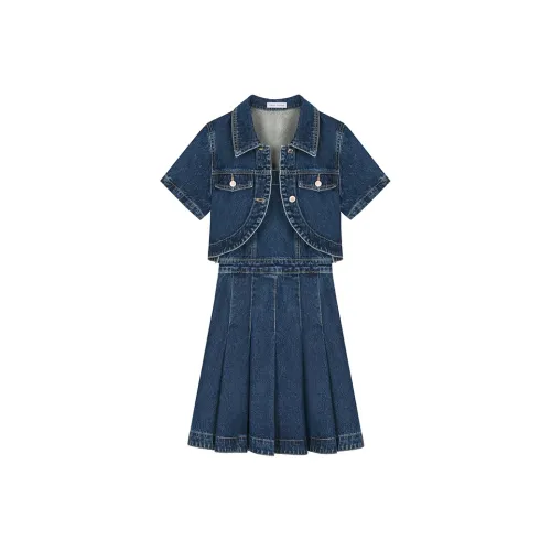 VEGA CHANG Комплект с юбкой Женские Джинсовый