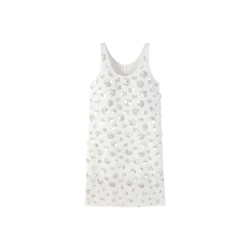 CARIEDO Без рукавов Платье Женское Груша Нэши Белый