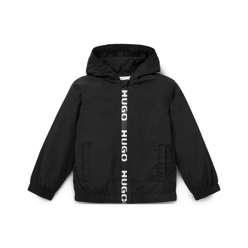 Hugo Boss Куртки Пальто Детская одежда С капюшоном WINDBREAKER с задней вышивкой логотипа Черный Детский
