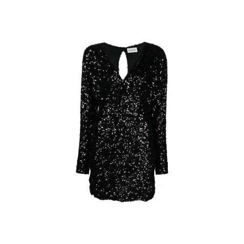 PAROSH Длинное платье с длинными рукавами женское черное