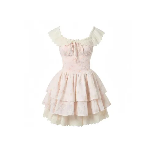 MISTVB Без рукавов Платье Женское Розовое