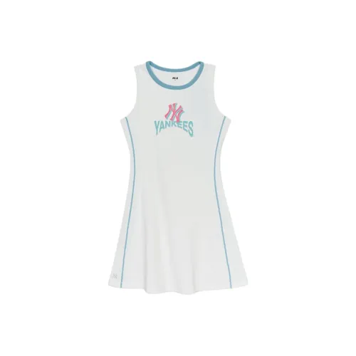 Mlb Base Logo New York Yankees Sleeveless Dress Women's Ecru МлБ Базовый Лого Нью-Йорк Янкис Без Рукавов Платье Женское Экрю
