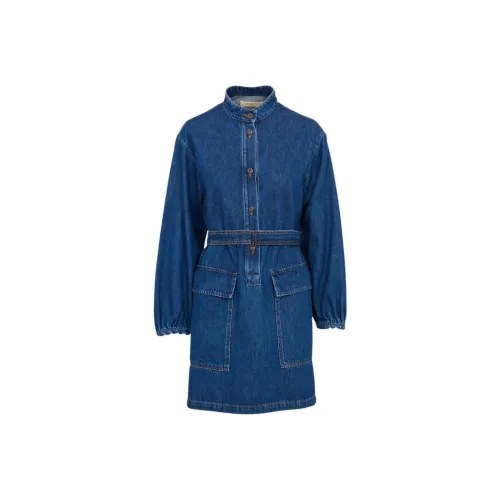 WEEKEND MaxMara Синий Женские Длинные Платья с Рукавами