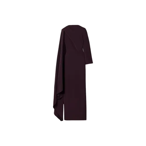 SOLACE LONDON Длинное платье с длинными рукавами женское сливовый цвет