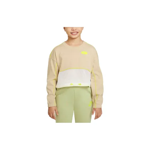 nike The PILE OF Песочный IS Бело-зеленый Kids Свитшоты