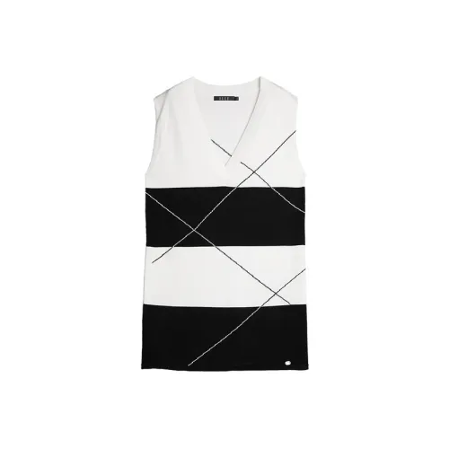 ELLE Длинное платье с длинными рукавами женское черное и белое