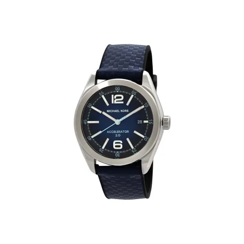 MICHAEL KORS Мужские часы Кварцевый механизм Тканевый ремешок 42 мм Синий циферблат