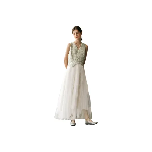 Olrain Без рукавов Платье Женские Arugula Зеленый