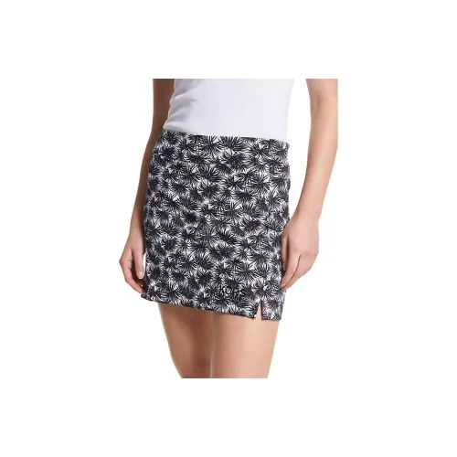 MICHAEL KORS GOLF Printed Эластичный KNIT Шорты-юбка Повседневные короткие юбки Женские Черный белый