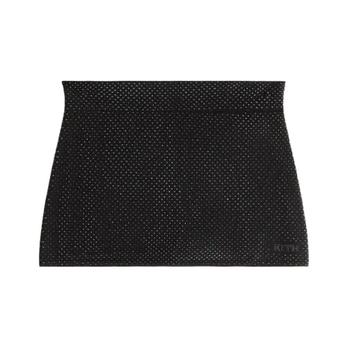 Kith Женская AW23 Осенне-Зимняя Коллекция Черные Женские Кожаные Короткие Юбки